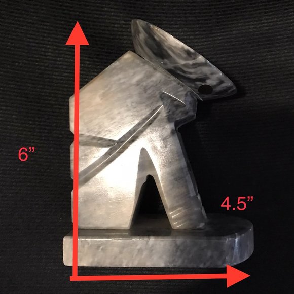 MARBLE SOMBRERO HAT MEXICAN SIESTA SCULPTED CARVED BOOKENDS - Picture 4 of 8